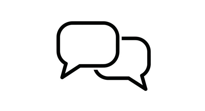 Simple Black Speech Bubbles Icon Design.
