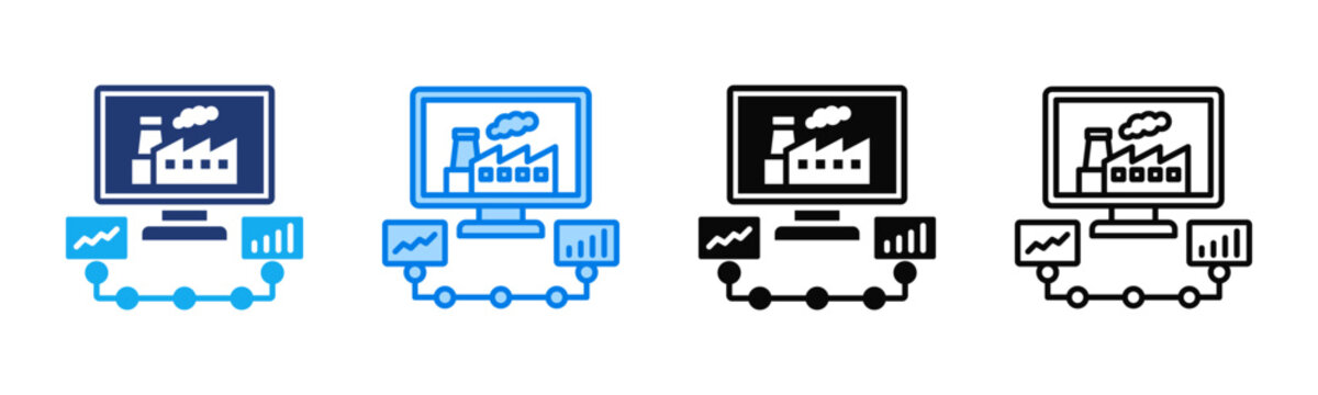 SCADA System icon sheet multiple style collection