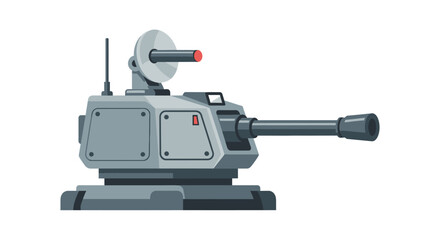 Modern Turret Gun with Radar and Laser © Panda