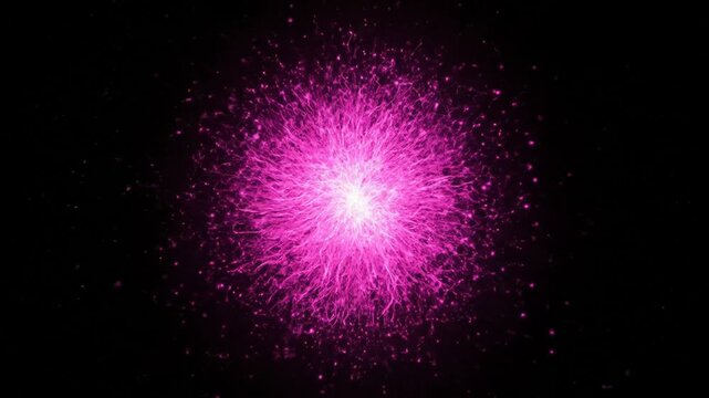 Vibrant pink explosion of light and energy on a black background
