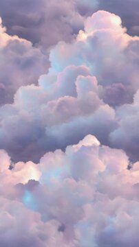 Dreamy Lunar Clouds: Seamless Loop of Pearlescent Sky