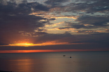 Warm sunrise in Santa Susanna, Barcelona coast