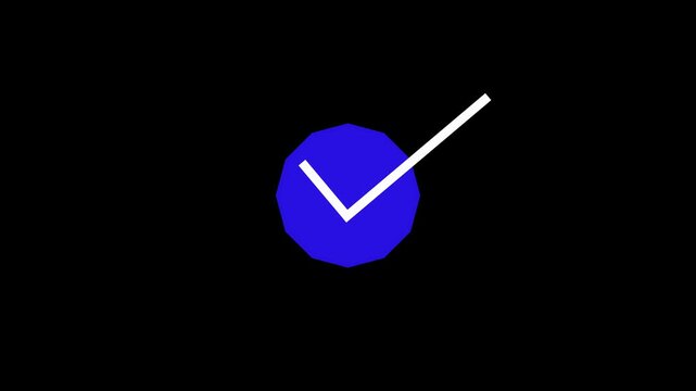 Check animated icon with black background.a circular loading indicator on a black background. High quality 4K video