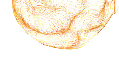 Artistic abstract illustration featuring elegant flowing lines in gold and white. A visually striking design p © vegefox.com