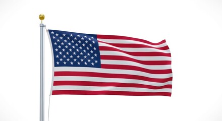 Obraz premium American flag waving on flag day patriotic usa flag symbol of united states