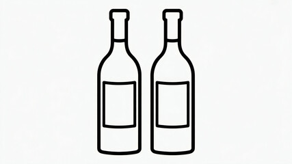 Two Empty Glass Bottles With Caps Isolated On Transparent Background