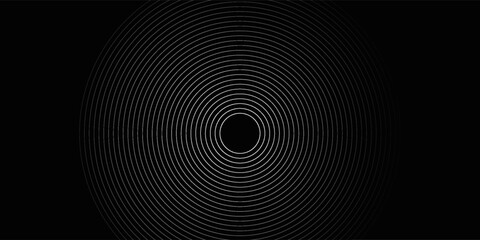 Obraz premium Create a bold look with a centric circle background featuring vector graphics of sound waves.