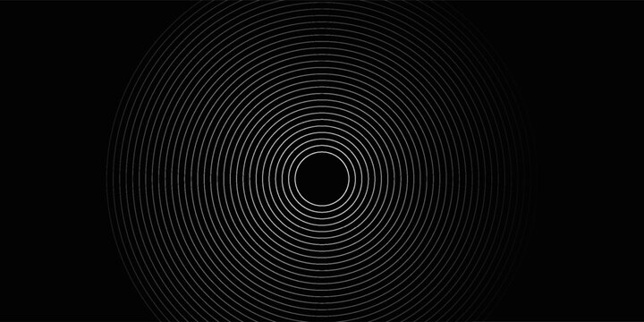 Create a bold look with a centric circle background featuring vector graphics of sound waves.