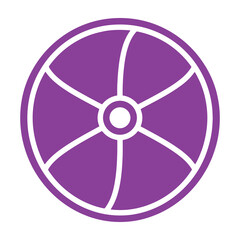 Obraz premium Purple circle icon with white outline and five segments