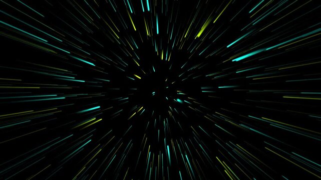 Cinematic Hyperdrive Warp Speed Light Rays Background 