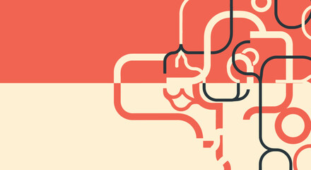 Abstract shapes and a face in profile form a striking silhouette © PAKE