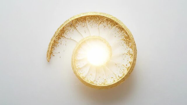 Ivory and Gold Spiral Structure Illustrating Compounding Value Creation Over Time.