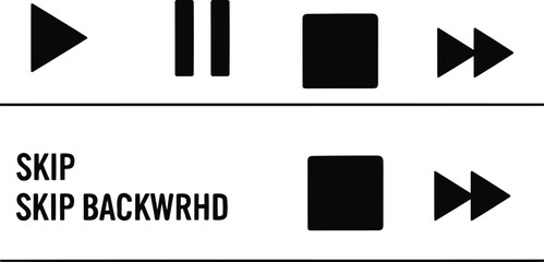 Media player control icons and skip buttons © MD