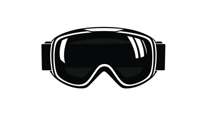 Black ski goggles isolated on white a striking graphic silhouette