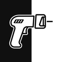 Obraz premium Infrared Thermometer Icon for Temperature Measurement.