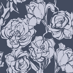 abstract multicolor a solid hibiscus blooming flowers motif arrangement with medium tone, all over vector design with cream background