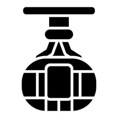 Obraz premium Train Cable Cabin Solid Icon