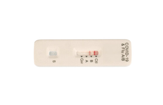 close up on covid 19, flue a and flu b test kits