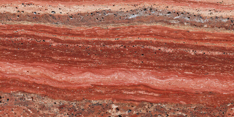 Polished red travertine slab texture. rich, earthy stone background pattern creating feeling of warm elegance
