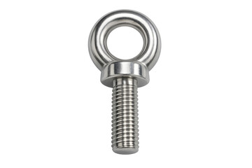 Stainless steel eye bolt on transparent background