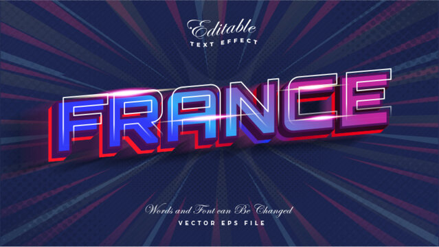 France 3D Bold Text Effect
