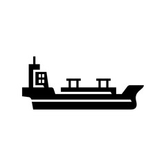 Oil tanker ship glyph icon. tanker ship solid illustration.