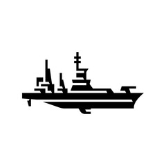 military ship glyph icon. Naval ship solid illustration.
