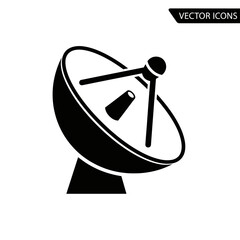 Satellite Dish Icon - Communication and Technology Symbol.