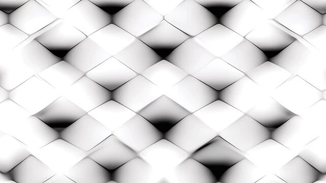 White 3D geometric pattern with interlocking diamond shapes.