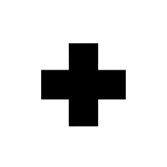 Obraz premium Black plus sign on white background for addition.