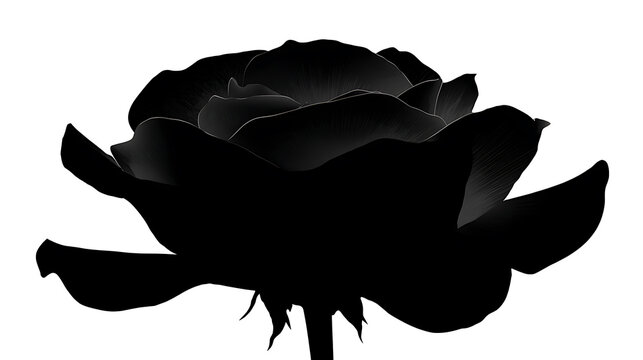 A stunning close-up of a black rose, showcasing its intricate petals and form