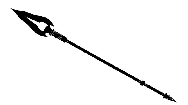 A detailed illustration of a spear with a pointed tip