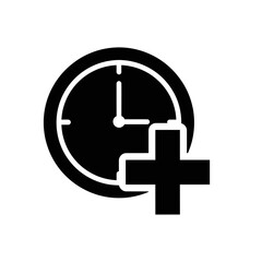 Obraz premium Clock with Plus Sign - Time Addition.