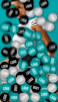 Logo Balls VERTICAL &ndash; Dynamic Sphere Particles Logo Reveal, Smooth Motion Graphics Transition, Modern Branding Intro Animation for Promo and Social Media