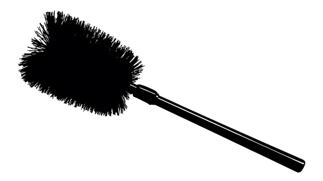 A black toilet brush isolated
