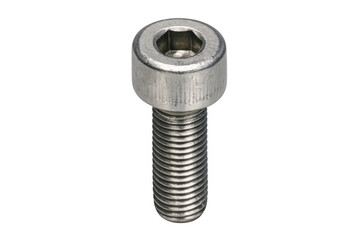 Stainless steel hex socket head cap screw on transparent background