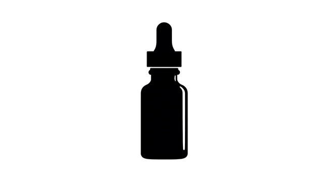 An illustrated silhouette of a medicine dropper bottle, emphasizing the contrast and clarity of its form