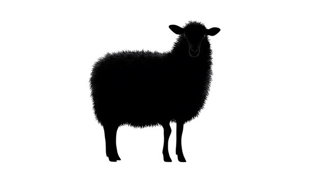A black sheep silhouette, standing with a striking presence. It is a symbol of difference and individuality
