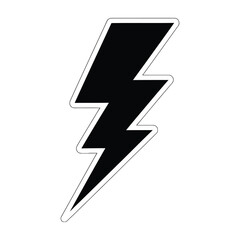 Black lightning bolt symbol on white background