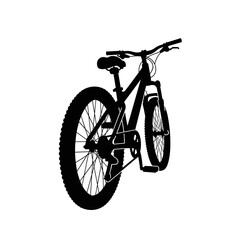 Silhouette of a mountain bike on white background.