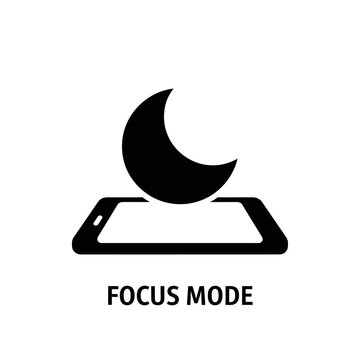 Focus Mode Icon - Crescent Moon on Smartphone Screen.