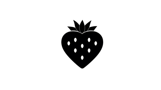 A Simple Silhouette of a strawberry