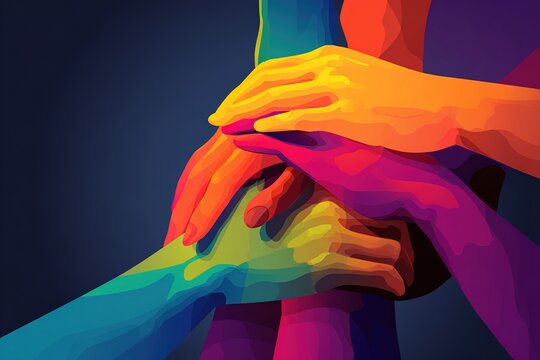 Abstract Art - Hands Joined Together