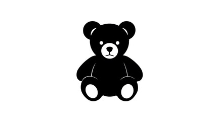 Obraz premium An isolated black teddy bear silhouette, representing childhood and comfort. A minimalistic and simple design, great for various applications.