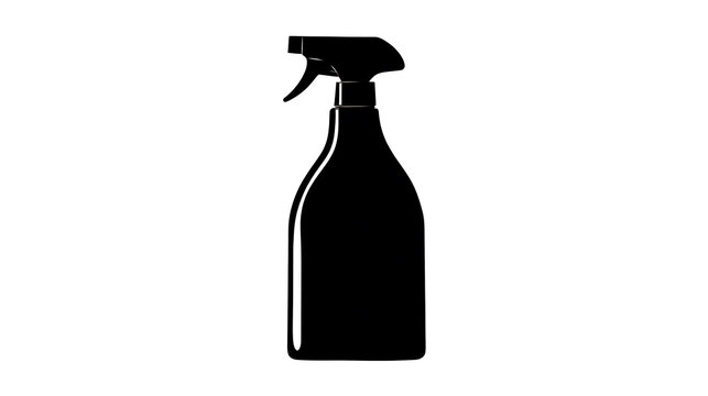 A sleek black spray bottle against a stark backdrop. This minimalist design accentuates its form
