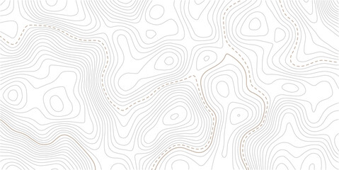 Geographic abstract pattern. The topo contour or wallpaper.Mountain trail terrain or path. Vector illustration. Modern design with White background with topographic wavy pattern design. © AFROZAOPORNA