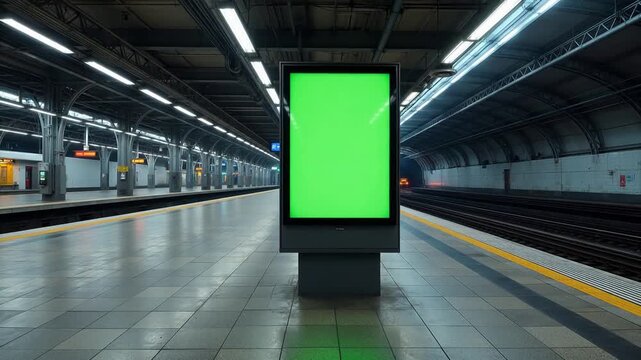 Empty subway station platform