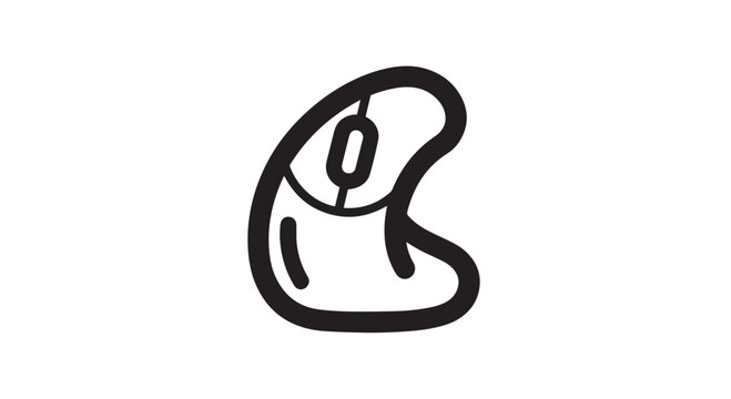 An Ergonomic Vertical Mouse: A unique, curved teardrop silhouette that stands out from standard mouse icon