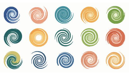 Modern Abstract Spiral and Swirl Vector Shapes Collection