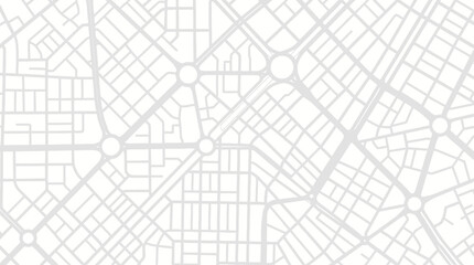 Minimalist City Street Map Vector Illustration with Urban Road Network and Roundabouts on White Background © anang